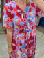 Sunny Disposition Printed Tie Front Midi Dress