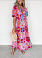Sunny Disposition Printed Tie Front Midi Dress