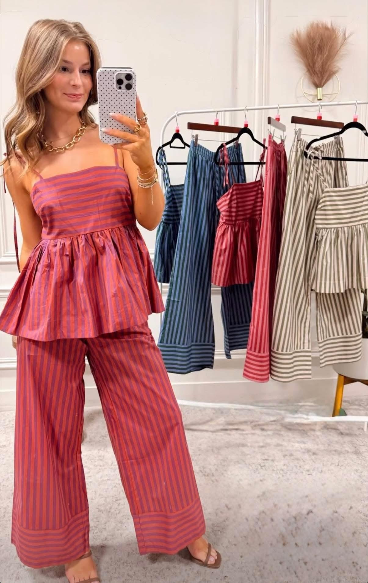 Line & Dandy Stripe Wide Leg Pants