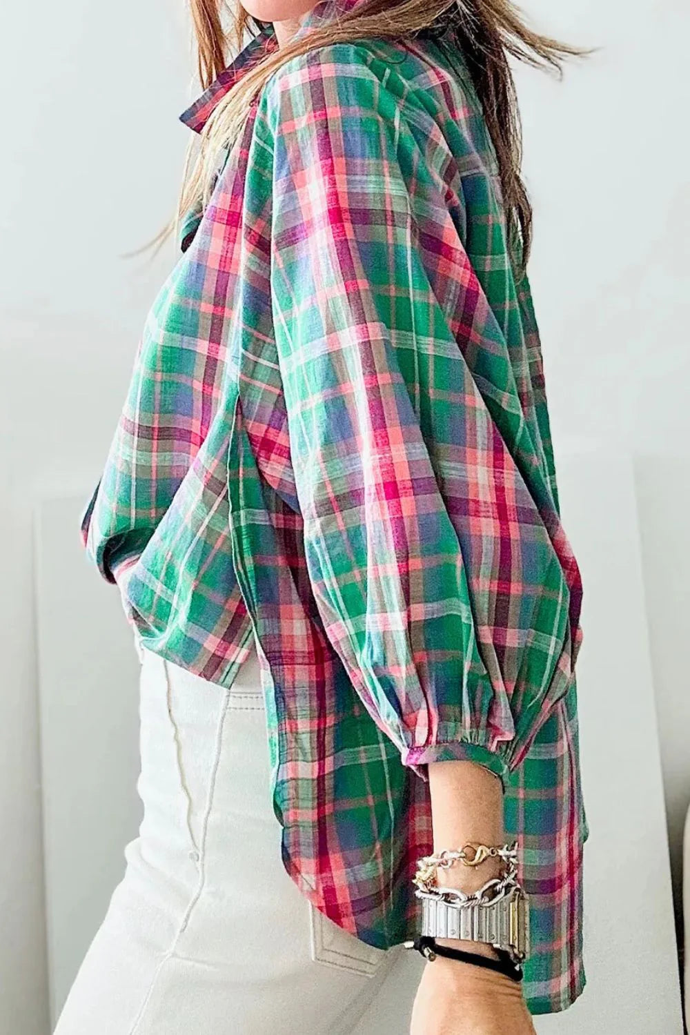 Rustic Charm Plaid Tunic Top