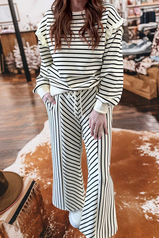 Linear Luxe Ruffle Lounge Set