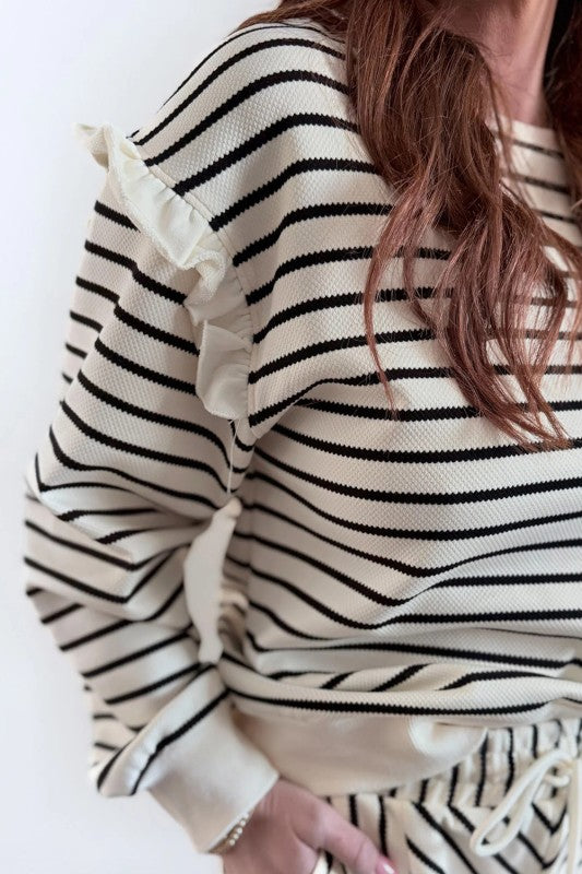 Linear Luxe Ruffle Lounge Set