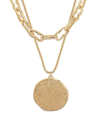 Link Up Layered Pendant Necklace