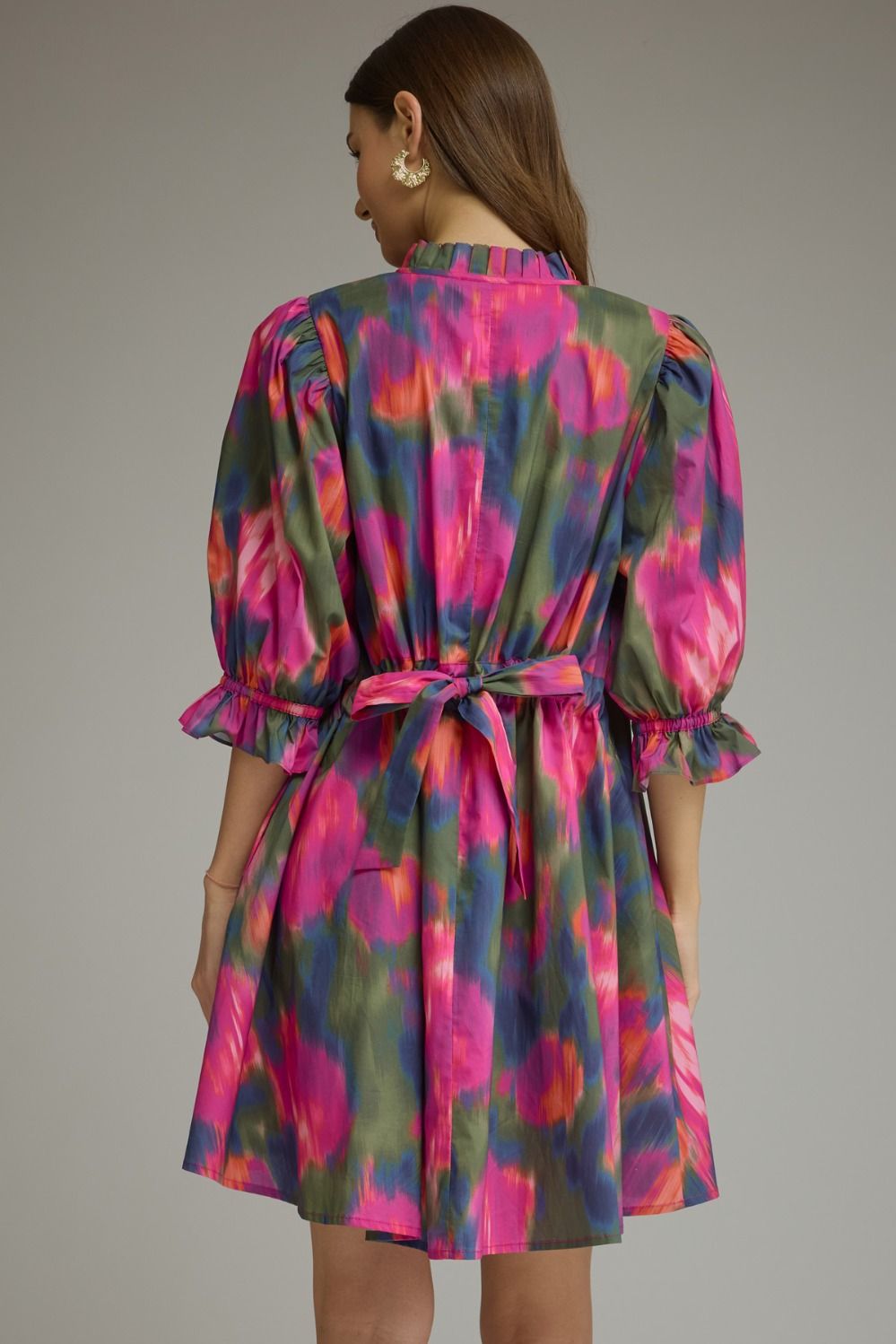 Abstract in Awe Watercolor Print Dress