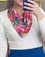 Pink Watercolor Blooms Silk Neck Scarf