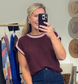 Retro Active Colorblock Trim Blouse