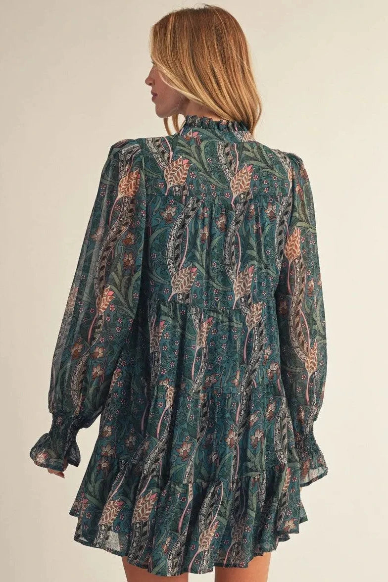 Teal Me a Secret Tiered Dress