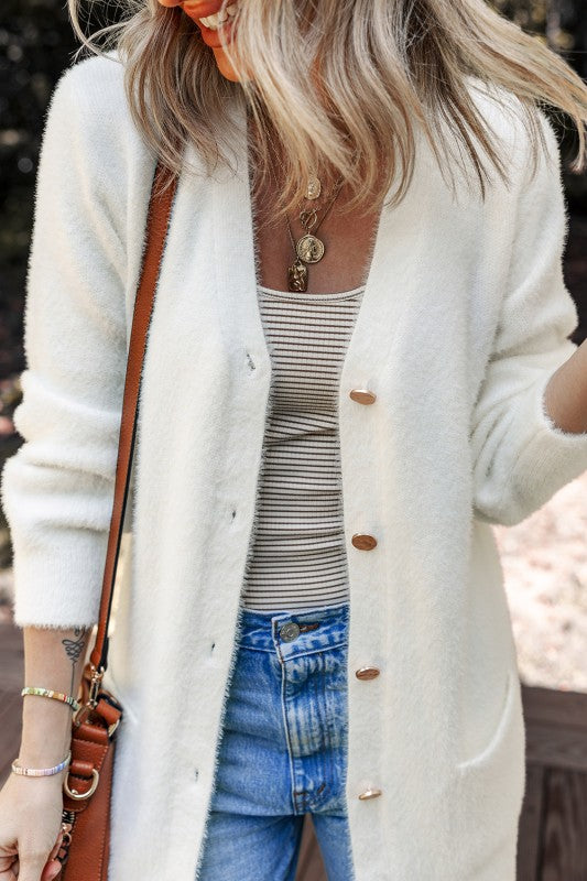 See You Layer Mohair Button Up Cardigan