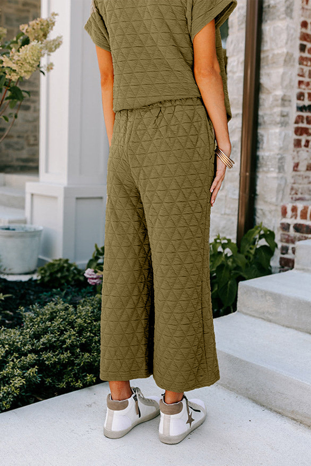 **MORE COLORS** Quilted Cropped Pant Lounge Set