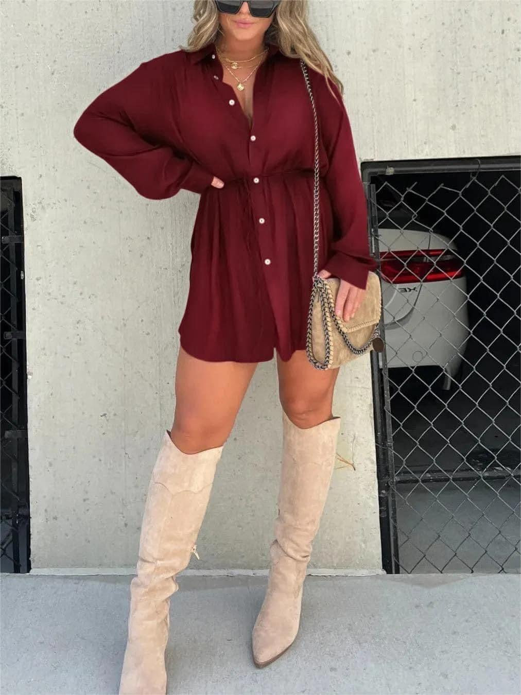 *MORE COLORS* Party On Romper Shirt Dress