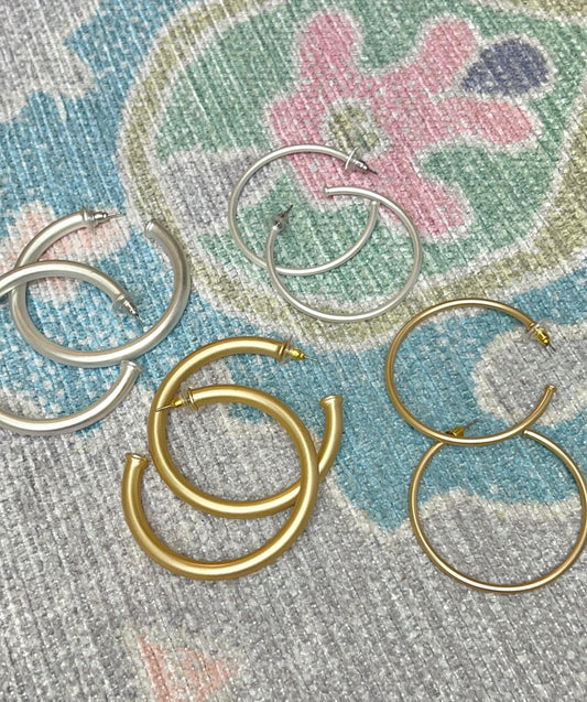 *MORE COLORS* Matte Hoop Earrings