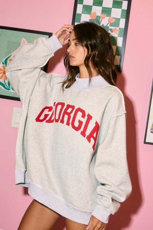 Georgia Reversible Mock Neck Sweatshirt