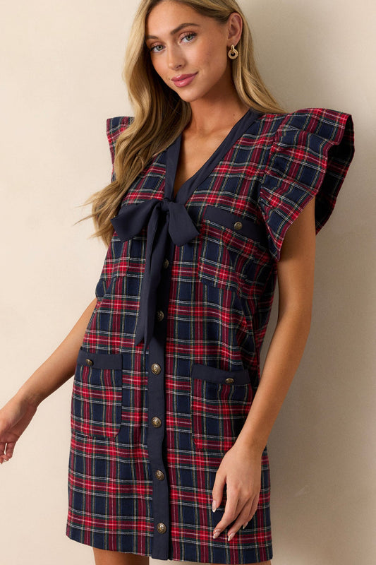 **MORE COLORS** Got It Plaid Ruffle Tartan Dress