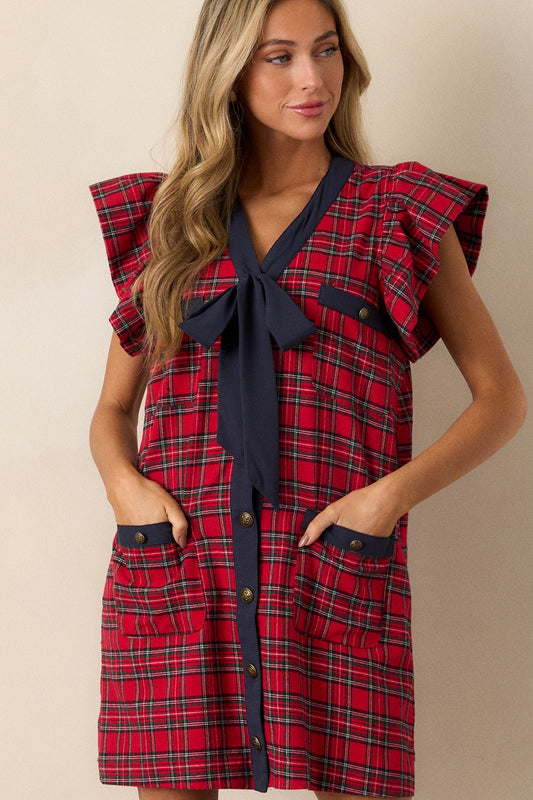 **MORE COLORS** Got It Plaid Ruffle Tartan Dress