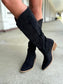 Miracle Mile Vegan Suede Boots in Black