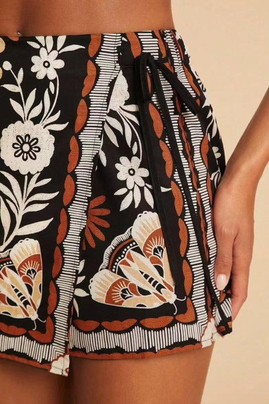 West of Here Printed Wrap Skort