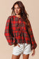 Festive Flirt Tartan Tie Babydoll Top