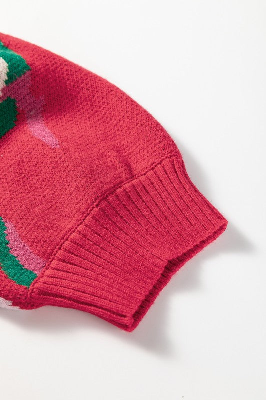 Modern Meadow Abstract Floral Knit Top