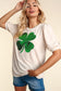 Sequin Clover Puff Sleeve Top