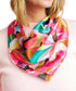 Pink Watercolor Blooms Silk Neck Scarf