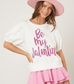 PEACH LOVE: Be My Valentine Sequin Puff Sleeve Top