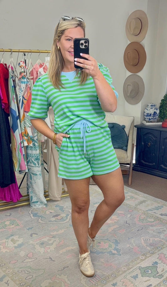 **MORE COLORS** Cozy Cure Puff Sleeve Short Set