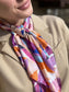 Lilac Watercolor Blooms Silk Neck Scarf