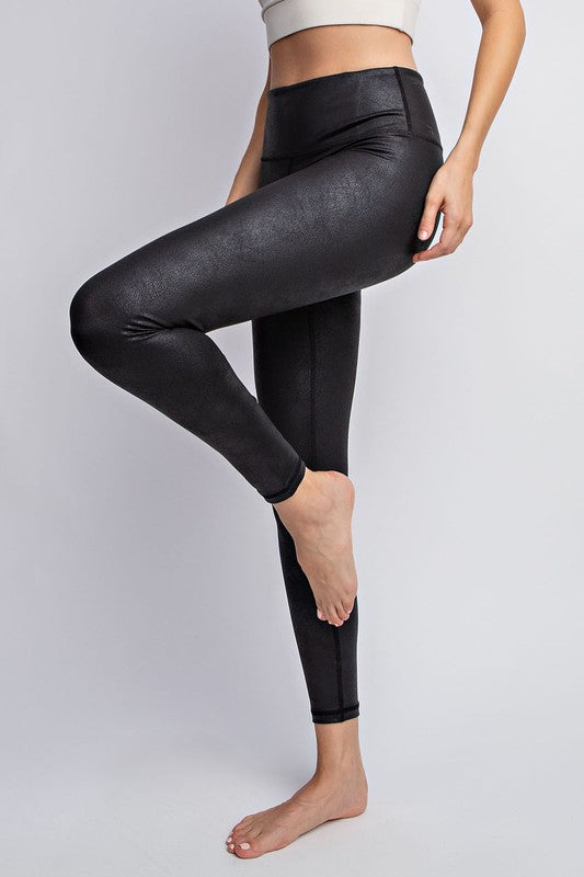 Matte High Rise Vegan Leather Leggings