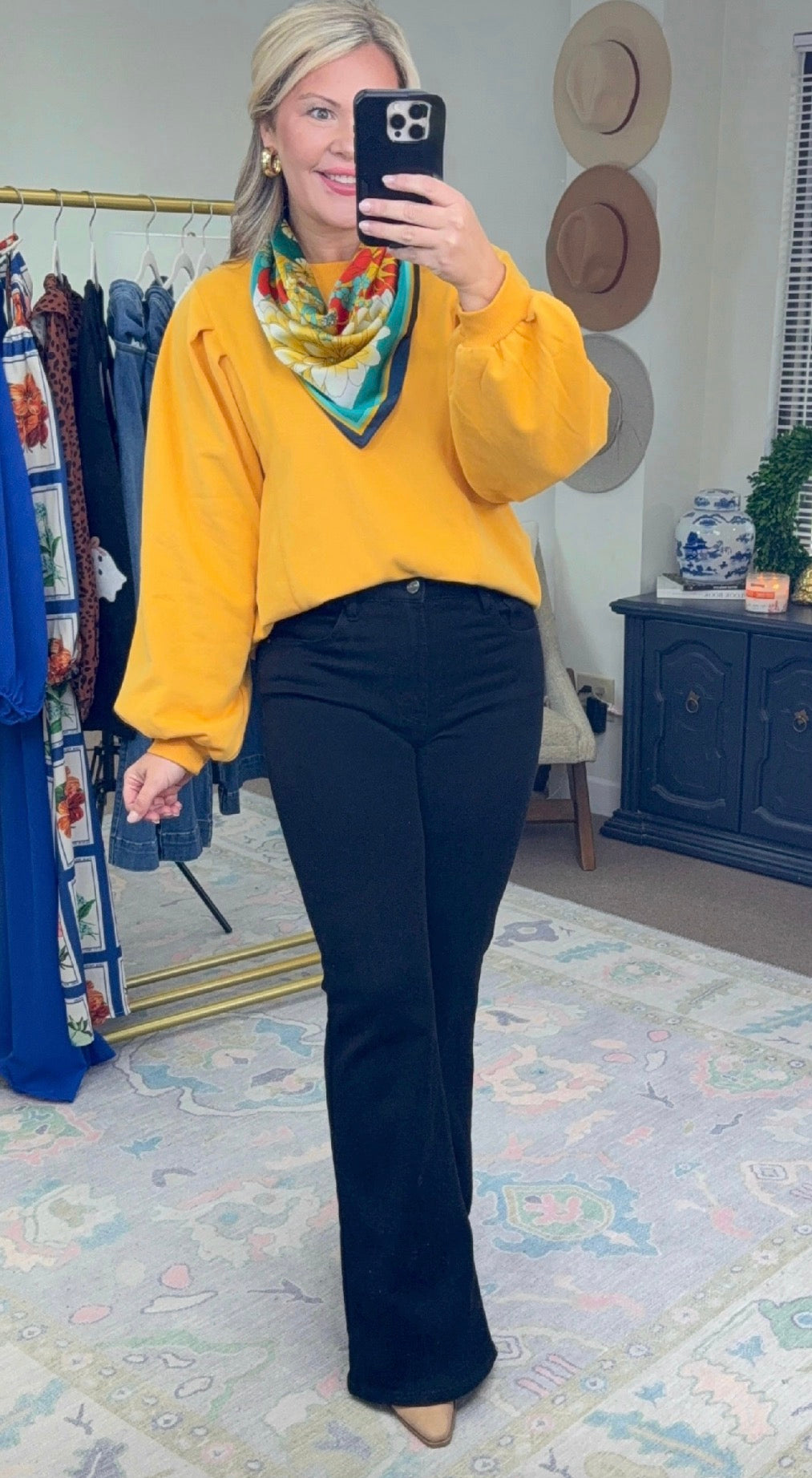 Black Flare Denim Pants