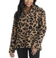 Tan Leopard Deep Pile Sherpa Pullover