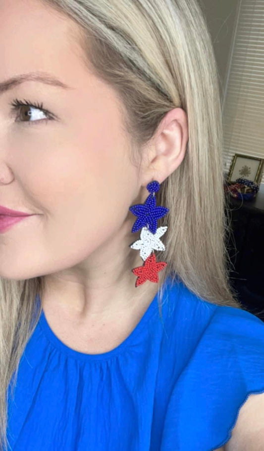 Beaded Star Stack Earrings