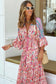 Red Boho Paisley Print Maxi Dress