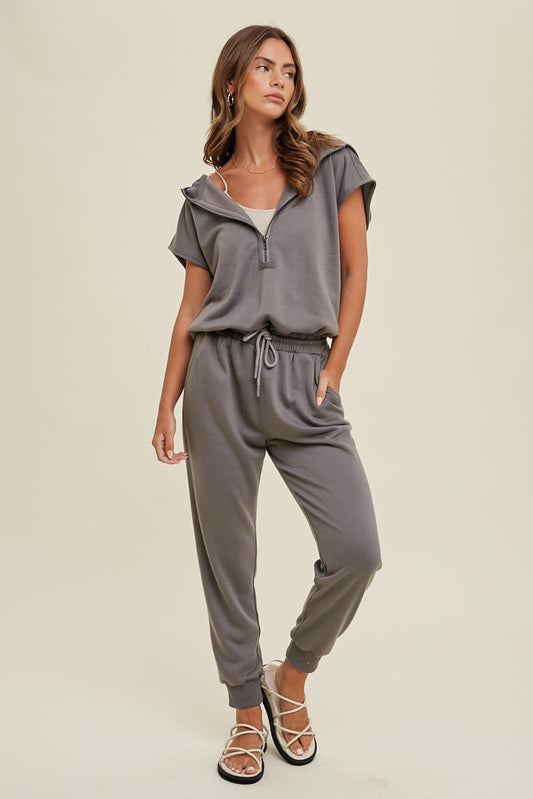 Hooded Athleisure Jumpsuit