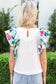 Colorful Life White Puff Print Sleeve Top