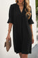 **MORE COLORS** Short Sleeve Split Neck Ruffle Shift Dress
