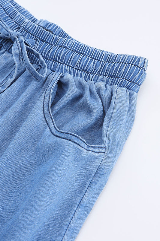 Wide Leg Chambray Pants