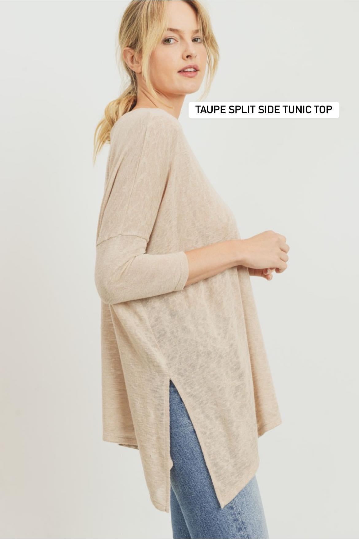 **MORE COLORS** Light Knit Split Tunic Top