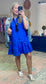Organza Grid Ruffle Mini Dress