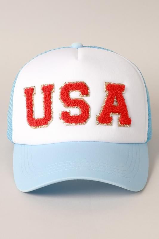 USA Chenille Patch Trucker Hat