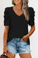 MORE COLORS Puff Sleeve V-Neck Top