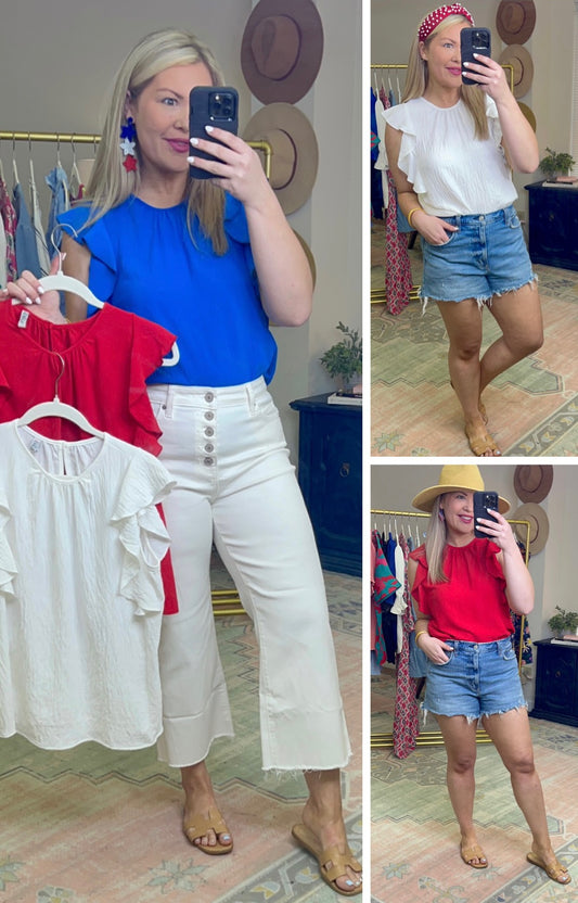 Cascading Ruffle Blouse