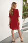 **MORE COLORS** Short Sleeve Split Neck Ruffle Shift Dress