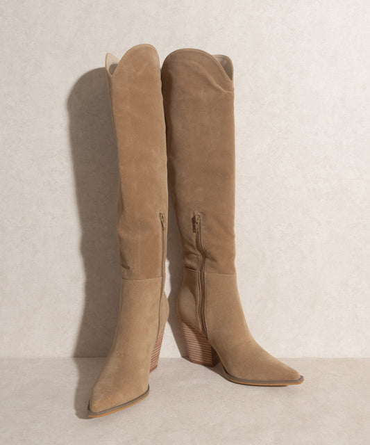Capsule Camel Knee High Western Boots