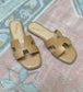 Croc-Embossed H Sandals