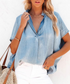 Chambray Slouchy Cuff Sleeve Top