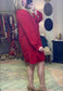 Flounce Hem Bow Sleeve Dress