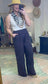 Charcoal Wide Leg Linen Pants