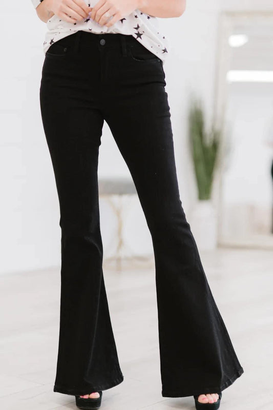 Black Flare Denim Pants