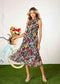 Ruffle Tiered Floral Print Midi Dress