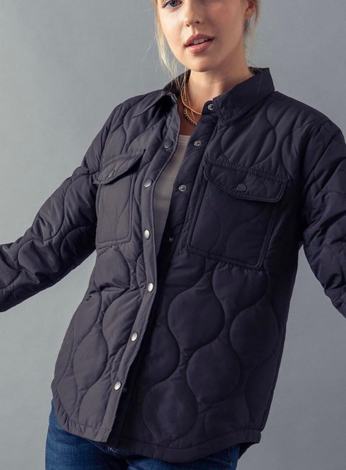 Collared Quilted Shacket
